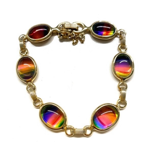 Sarah Coventry Bracelet Glass gold tone & multi colored - Picture 10 of 11